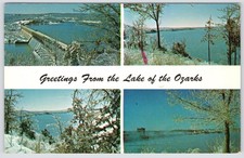 Lake of the Ozarks MO Winter Dam Snow Chrome Postcard Henry McGrew picture