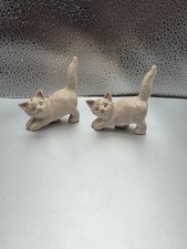 Rosemeade Pottery Miniature White Kitten Salt and Pepper shakers~ RARE picture
