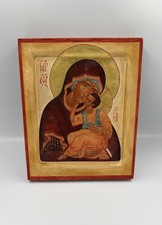 Hand painted Orthodox icon The Virgin Mary and Jesus Christ child Oil On Plaster picture