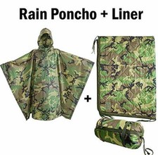 USGI Industries - Rip-Stop Liner & Rain Poncho Bundle  (Woodland) picture