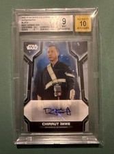 2020 Topps Star Wars Holocene Auto Black #ADY Donnie Yen BGS /5 9 Auto 10 picture