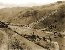 1930 Aerial View of Snake River Bridge, Weiser Forest, Idaho Old Photo Reprint picture