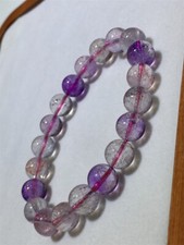 9.5mm Natural Brazilian Super seven melody Amethyst round bead bracelet reiki picture