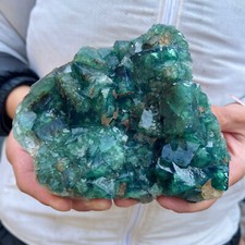 2.7lb NATURAL Green Cube FLUORITE Quartz Crystal Cluster Mineral Specimen picture