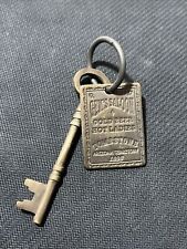 Gem's Saloon 1886 Tombstone Brothel Room Solid Brass Tag & Key W/ Antique Finish picture