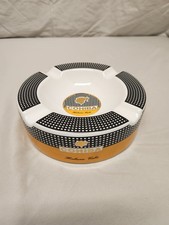 Cohiba 4 Cigar Ashtray Havana Cuba Gold Black And White Check Ceramic Heavy  picture