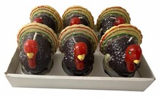 Turkey Candles Thanksgiving Fall Ganz  Never lit Set of 6 Vintage picture