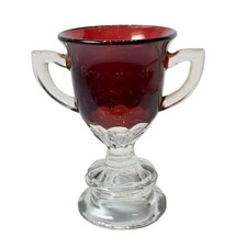 GRAND RIVER IA IOWA Ruby Red Flash Souvenir Glass Antique  CUP Trinket Trophy picture