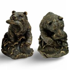 Avery Creations Grizzly Bear Brushed Bronze Bookends picture