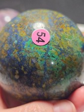 STUNNING RARE HIGH QUALITY AZURITEMALACHITE CHRYSOCOLLA SPHERE 2.8IN P54 picture