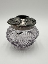 Antique Victorian Crystal Hair Receiver  w 4”x 4”x 5” circa 1890’s  picture