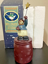 WILLIRAYE STUDIO 6.75” Christmas SNOWMAN Candle Figurine from 1999…NEW IN BOX picture