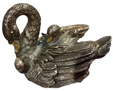 Vintage Swan W/2 Babies On Back 925 Sterling Silver Italy Sculpture Figurine picture