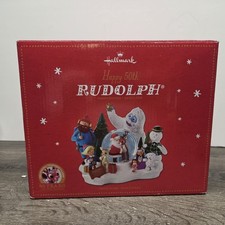 Hallmark Happy 50th Anniversary Rudolph Red Nose Reindeer Snow Globe 2014 picture
