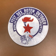 Original GDR Pin Fest des Roten Oktober 1977 Berlin Socialist Youth FDJ Badge picture
