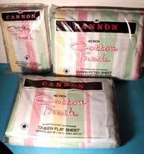 ❤❤ RARE Vtg CANNON Queen Sheet Set 