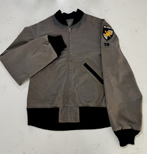 Vintage 1973 West Point Cadet Patched Bomber Jacket Grey/Black-Men's Small picture