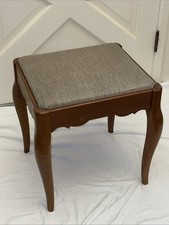 Vtg Queen Anne Style SINGER Sewing Machine Wood STOOL BENCH SEAT w/Storage picture