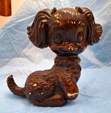 Brown Hand Painted Ceramic Dog Figurine, Painted Finish, 1-Piece picture