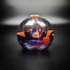 VTG Multi-colored Hand Blown Art Glass Oil Lamp/Vase Paperweight picture