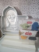 Vintage WILTON Star Wars C3-PO Cake Pan WILLIAMS SONOMA Cookie Cutters LOT Yoda picture
