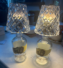 Buffalo Trace 2x Liquor Bottle Table Lamps w/ Cut plastic Shades, Clear picture