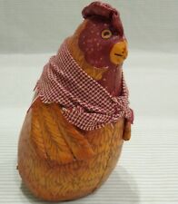 Vintage Rooster Figure Chicken Figurine Farmhouse Décor Stuffed Doll Bandana picture