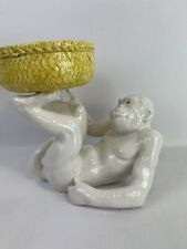 Mid Century Rare Porcelain Monkey with Bowl Planter picture