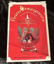 VTG Flam Buoyants Nativity Scene Floating Flame Christmas Candle New In Open Box picture