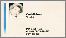 Candy Hubbard Vocalist Musician Singer Orlando FL Business Card picture