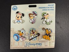Disney Parks Trading Pin Dapper Dans Set Of 6 Mickey Goofy Pluto Chip Dale NWT picture
