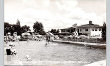 COUNTRY CLUB POOL moberly mo c1950 postcard missouri real photo rppc swimming picture