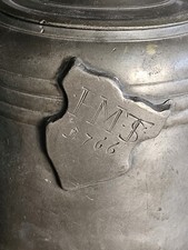 Real 18th Century Pewter Cannister Glockenkannen 1766 Stein Tankard Ren Faire picture