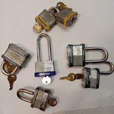 Vintage (6) Master Lock Padlocks with KEYS ~ ALL WORK & Tested ~ U.S.A. 1 Brinks picture