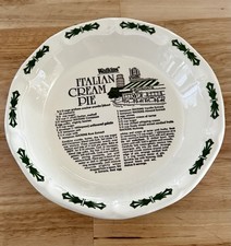 Watkins Italian Cream Pie 1983 Ceramic Pie Dish 11” Microwave /Oven Safe picture