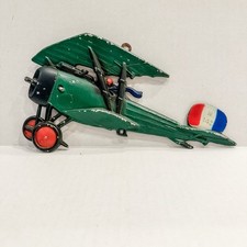 Vintage 1975 Homco Sexton Cast Metal Biplane Airplane Wall Hanging Decor picture