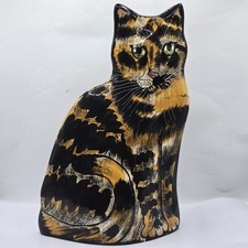 Hand painted ceramic cats by Nina Lyman calico cat Vase 11