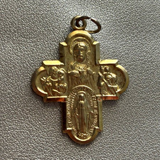GOLD OVER STERLING SILVER 4-WAY MEDAL picture