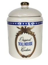 Vintage Nestle Original Toll House Cookies Full Recipe Ceramic Eagle Cookie Jar picture