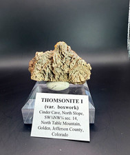 Thomsonite var. Boxwork – Cinder Cave, N Table Mountain Colorado – Kohnen Coll. picture