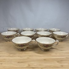 Lenox Avon S300 Floral Tea Cups Set of 10 Vintage Gold Trim Made USA picture