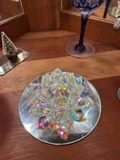 Iridescent Crystal Lotus Flower Trinket Dish or Decorative Ornament picture