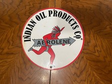 Indian Oil Products Vintage Aeroline Porcelain Sign picture