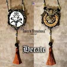 wicca talisman amulet necklace pendant hecate jewelry figurine statue witch goth picture