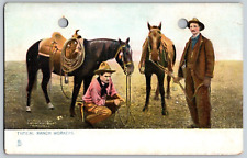 Raphael Tuck Postcard~ Ranching In The West~ Typical Ranch Workers~ Cowboys picture