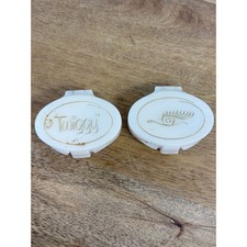 Yardley Twiggy Black White Eye Paint Compacts Set Vintage Mod Makeup picture