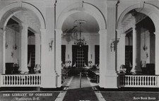RPPC Washington Library of Congress Interior Rare Book Room Photo Postcard F45 picture