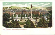 Stuttgart Germany Schlossplatz New Palace Undivided Back Postcard c1905 Unused picture