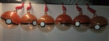 6 Vintage 1998 Clear Keychain Pokeballs picture