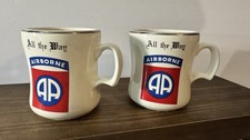 Vintage W.C. Bunting 82nd Airborne Division Mugs - Pair of 2 “All The Way